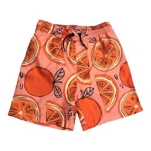 Tea Collection Boys Orange Swim trunks with Oranges Sz 6